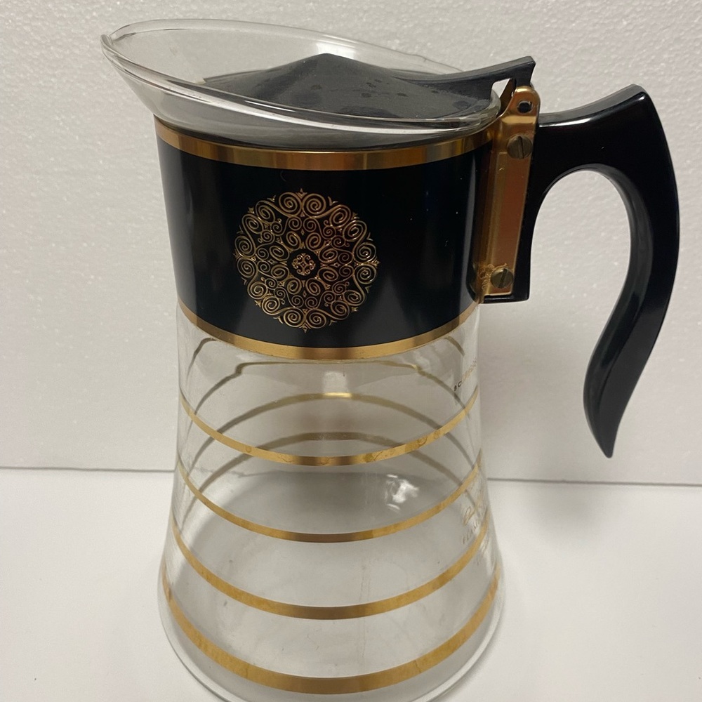 MCM David Douglas Flameware Black and Gold Coffee Carafe.